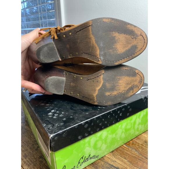 Sam Edelman Cocoa Suede Fringe ankle boots size 6.5 - Picture 9 of 10